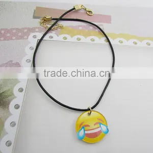 Wholesale IN STOCK 2016 New Emoji Smile Leather Necklace for Best Friends Quality Choice thumbnail-6