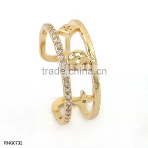 Five Anniversary Diamond Ring Antique Copper Split Rings For Women thumbnail-2