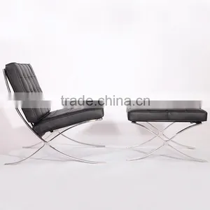 Premium Pavilion Barcelona Style Lounge Chairs Black thumbnail-2