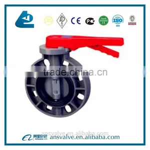 Gearbox and Hand Lever PVC CPVC PVDF PP Butterfly Valve Quality Choice thumbnail-1