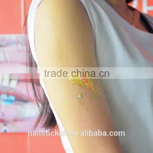 Custom Hot Sale Rhinestone Metallic Tattoo Acrylic Foil Temporary Tattoo Stickers thumbnail-1