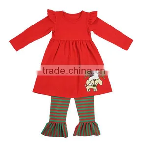 Wholesale Toddler Girl Winter Set Christmas Costumes Long Sleeve Dress Design Baby Girls Clothing Set Boutique thumbnail-2