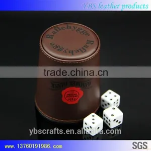 China Direct Factory Custom Leather Dice Cup With Dices thumbnail-1