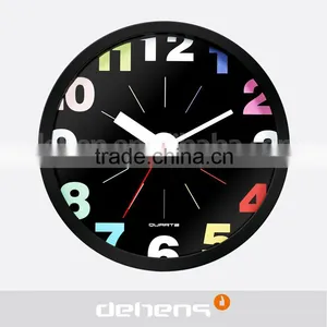 DEHENG 8'' Big Number Colourful Modern Wall Clock thumbnail-3