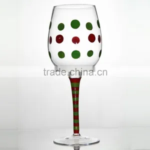 Hot Selling Christmas Painted Wine Glass Decoration Color Wine Glass for Christmas thumbnail-2