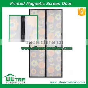 Printed Sun Flower & Banana Magic Mesh Screen Curtain Door thumbnail-1