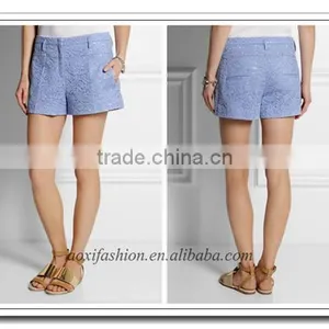 Lace Coated Blue Sunny Fashion Style Short. thumbnail-1