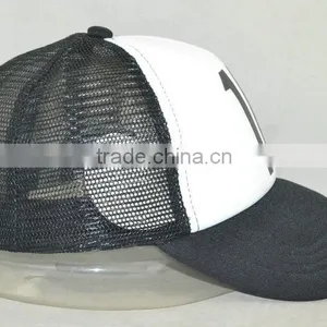 Guangzhou Hat Factory Professional Custom / 100% Polyester Fiber/white and Black/LOGO Printing/sponge Trucker Hats thumbnail-4