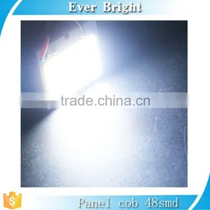 Constant Nonpolarity COB 48SMD LED Panel Roof Light Lamp + T10 Festoon Adapter Dome Light Bulb thumbnail-4