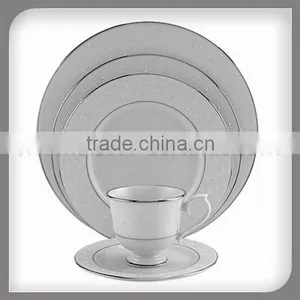 30pcs Silver Decaled Porcelain Dinnerware Sets thumbnail-1