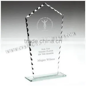 2015 New Arrival Hot Selling Cheap Jade Glass Awrd Trophy Wholesale Sport Glass Trophy thumbnail-1