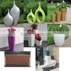 High Quality Office Use Fashion Style Fiberglass Plants Container and Flowers Pots Bonsai Pots thumbnail-1