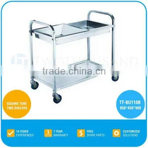 2017 TWOTHOUSAND HOT Utility Cart TT-BU110B - Two Shelf Stainless Steel Utility Kitchen Carts thumbnail-1