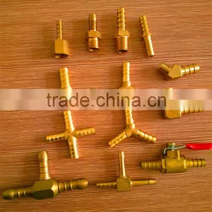CNC 1/8''-1'' Brass Y CROSS and STRAIGHT Type Water Hose Barb Fitting thumbnail-2