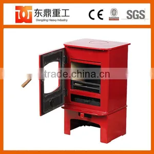 Red Colour Enamel Wood Burner Stove/Fireplace With European Style HF905UAE for Selling thumbnail-2