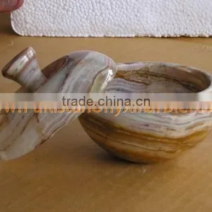 CUSTOM MADE Pakistani Supplier ONYX CANDY JARS POTS HANDICRAFTS thumbnail-3