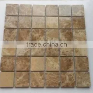 Light Emperador Marble Mosaic Tiles on Mesh thumbnail-1
