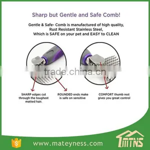Long Blades With Safety Edges Pet Dematting Comb thumbnail-4