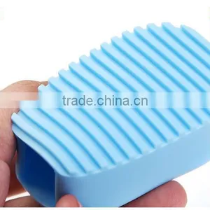 CY177 Mini Candy Colour Wash Board, Silicone Hand-Held Washing Clothes Brush Cleaning Laundry Washboard thumbnail-1