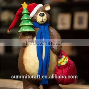 Resin Teddy Bear Figurines Christmas Toy Moving Christmas Decorations thumbnail-3