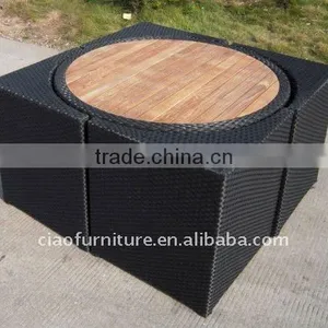 Outdoor Rattan Dining Set Dining Room Furniture Table and Chair thumbnail-3