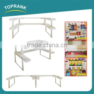 2 Layer Portable Kitchen Stackable Organizer, ABS Folding Kitchen Spice Rack thumbnail-1