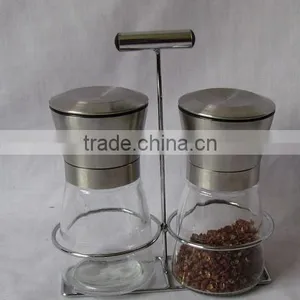 2 Pieces Salt and Pepper Mills With Stand thumbnail-1
