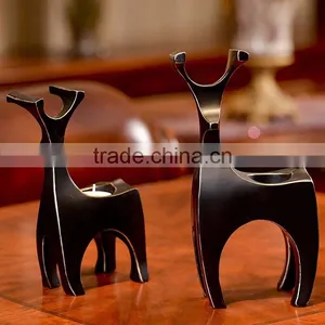 Retro Wedding Table Centerpieces Deer Tealight Candle Holder thumbnail-4