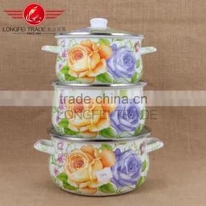 Quality First Kitchenware 3pcs New Enamel Lid Enamel Casserole Set Wholesale thumbnail-1