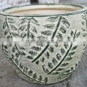 Indoor Wash Vase - Indoor Pottery With Round Rim and Pattern Outside thumbnail-1