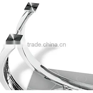 Modern Dining Table With Glass Top and Chrome Base thumbnail-4