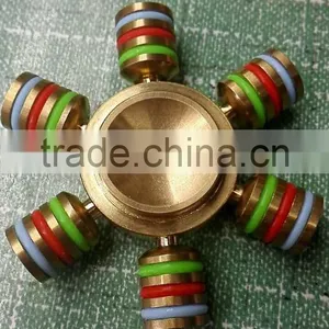 Fingertip Gyro Hexagonal Spiral HandSpinner Three-handed Six-edged Hexagrams Diy Boat Compass Luminous Brass thumbnail-1