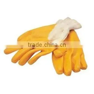 Orange Nitrile, Open Back, Interlock Line, Knit Wrist GLOVES thumbnail-1