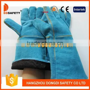 Green Cow Split AB Grade Full Lining And Palm Two Pieces Back Welding Gloves thumbnail-1