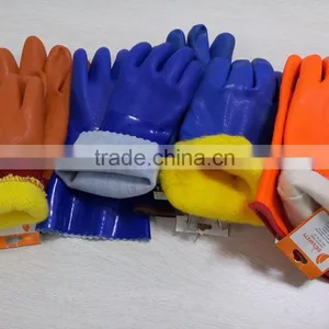 DDSAFETY 2017 Hot Sale PVC Gloves Brown PVC Sandy Smooth Finished Gloves thumbnail-2