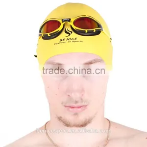 Printed Personalized Logo Silicone Swimming Cap Water Polo Cap Swimming Cap (CAP-1800) thumbnail-1
