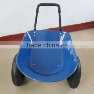 5 Cubic Feet Metal Tray Garden Wheelbarrow With Double Wheels thumbnail-3