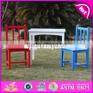 2017 New Design Nursery School Colorful Wooden Kids Table and Chair Set W08G223 thumbnail-2