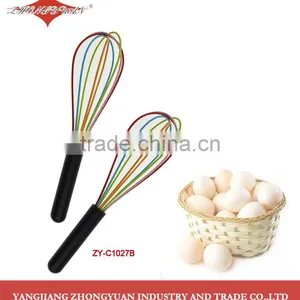 9.5-inch Colorful Silicone Coated Wires Egg Whisk With Black Plastic Handle thumbnail-1