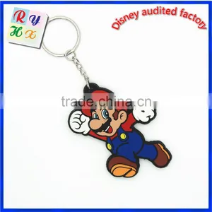 Hot Sale Silicone Rubber Mario Keyring Key Chain Fob Key Ring thumbnail-1
