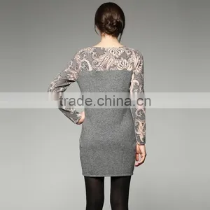 KNITTED WOMEN LONG SLEEVE ROUND NECK BASIC PRINT PULLOVER thumbnail-6