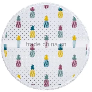 2017 Funny Adult&Kids Printed Velour Round Beach Towels With Tassels Wholesale thumbnail-2