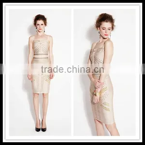 2 Pieces Women Bandage Bodycon Ladies Short Tight Dress thumbnail-1