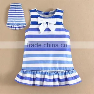 Summer Dresses Strips Design Mom and Bab Fashion Simple Beautiful Dress for Infant and Toddler Girls thumbnail-1