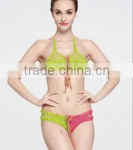 Customized Sweet Sexy Girl Fashion Woman Lace Bra Set Underwear Green Sexy Swimwear Suit thumbnail-1
