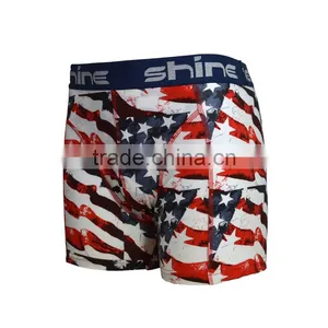 Mens Seamless Boxer Briefs American Flag Boxer Shorts Swimsuit Underwear thumbnail-2