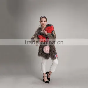 MyfurTop Quality Winter Heart Shap Fashion Lady Clothing Genuine Raccoon Fur Coat With Factory Price thumbnail-3