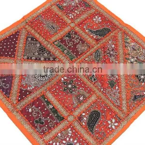 Orange India Floor Pillow Large Square Decorative Pillow Cushion 26 thumbnail-1