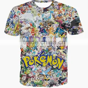 Walson 2016 Hot Sale Fahsion Cheap Popular Short Sleeve Loose Cartoon Print Pokemon t Shirt thumbnail-1