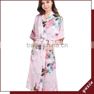 15 Colors Factory Wholesale Plus Size Peacock Women Robe Sleepwear,nightgown Silk Robes RL1-00 thumbnail-2